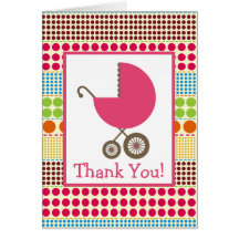 Boho pricker, & den rosa vagnsbaby shower tackar d kort
