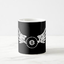 Boll åtta med vingar - biljard - bassäng kaffe muggar