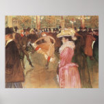 Boll på den Moulin rougen vid Toulouse Lautrec Affischer