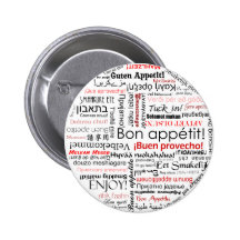Bonappetit i typografi för många olik språk pins