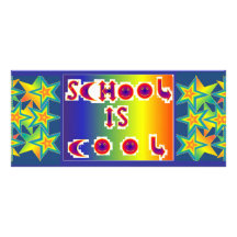 BOOKMARK.1274.SCHOOL ÄR COOL.RNBW.STARS RACKKORT MALLAR