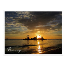 boracay solnedgångstenar vykort