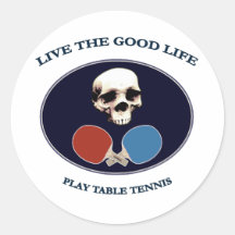 Bordtennis för liv för piratskalle bra klistermärken