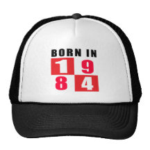 Born In 1984 Birthday Designs Mesh Hat