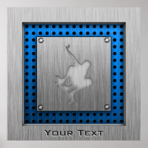 Borstad Metall-look Skateboarding Print