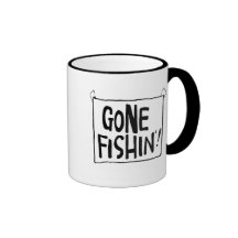 Borta Fishin T-tröja och Gifts. Kaffe Mugg