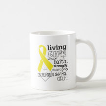 Bosatt liv för Testicular cancer med tro Kaffe Koppar