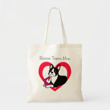 Boston Terriermamma & högklackartecknad Kasse