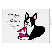 Boston Terriermamma (mors daggåvor) Hälsningskort