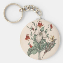 Botanisk konst för vintage nyckelring