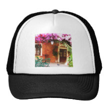 Bougainvillea som växer utanför ett hus, Mykonos,  Keps
