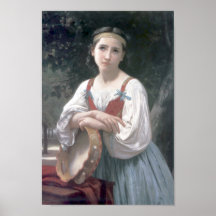 Bouguereau - Bohemienne au Tambour de Bask Posters