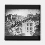 Boulevard du Tempel, vid Daguerre, historiskt foto magneter