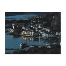 Bovallstrand Sverige vid natt Vykort