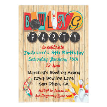 Bowla partyinbjudan