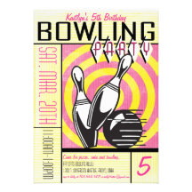 Bowla partyinbjudan - rosa