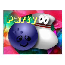 Bowla partyinbjudananpassade vykort