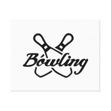 Bowla stift sträckta kanvas tryck