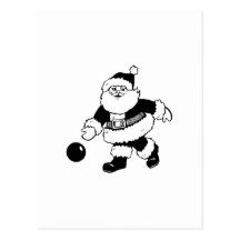 Bowling Santa Vykort