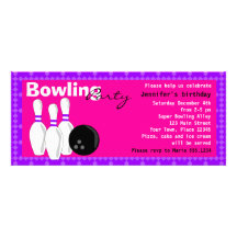 Bowlingfödelsedagsfestinbjudan - rosor och lilor