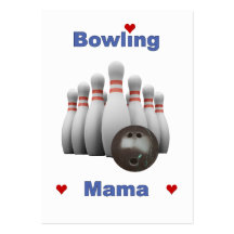 Bowlingmammahjärtor Visitkort Mallar