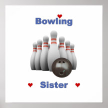 Bowlingsysterhjärtor Affischer