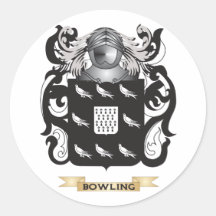 Bowlingvapensköld (familjvapenskölden) runda klistermärken