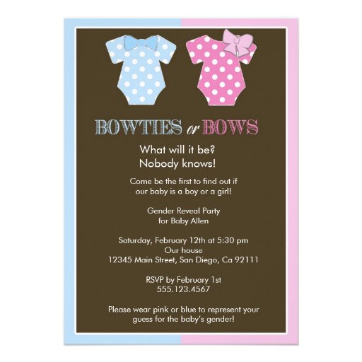 Bowties eller pilbågar? Gender avslöjer inbjudan