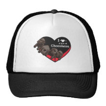 Boxas av choklader trucker kepsar