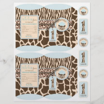 Boxas den BLÅA mini- puffen för Safaripojken 1 Flygblad Designs