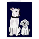 BR Bichon Frise och amerikanbulldogg Notecard Hälsningskort