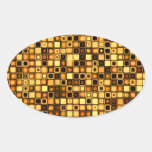 Bränd terra - cottaen texturerade mosaiken belägge ovalformat klistermärke