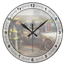 Brandmän - avfyrademonstrationen väggklocka