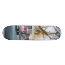 Brandmän - fodra av avfyrar motorer i parad skateboard decks
