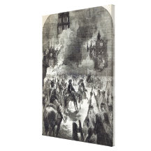 Bränningen av gammala St Paul, 1666 Sträckt Canvastryck