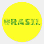 Brasil optisk logotyp - brasiliansk skoggrönt runda klistermärken