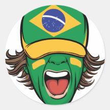 Brasiliansk sportfantast rund klistermärke