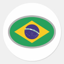 Brasilien flagga - kall design! klistermärke
