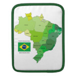 Brasilien flagga och politisk karta sleeves för iPads