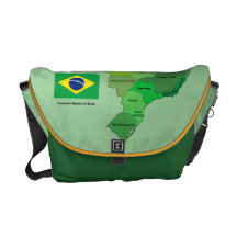 Brasilien flagga och politisk karta kurir väska