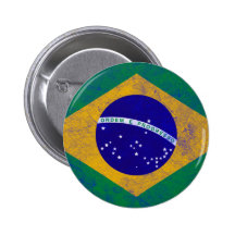 Brasilien vintageflagga knapp