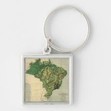 BrazilPhysical panorama- MapBrazil Nyckel Ring