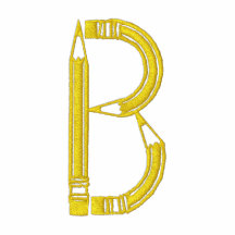 Brev B ritar monogramen broderade skjortan Broderad Pikétröja