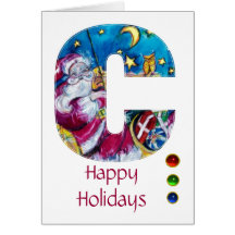 BREV FÖR JUL C/INSPIRERADE DEN SANTA MONOGRAMEN KORT
