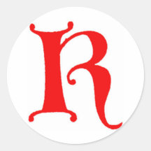 Brev K Rund Klistermärke