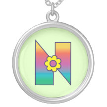 Brev N i den Flores regnbågen Halsband