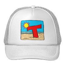Brev T för strandbröllopidéer Baseball Hat