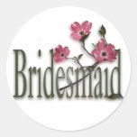Bridesmaid/Dogwoodbröllop Runda Klistermärken