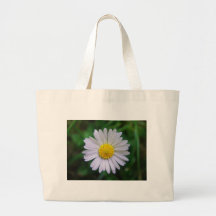 Bright yellow-white daisy canvas bags