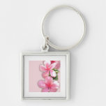 Briljant rosa hibiskusblommor nyckelringar